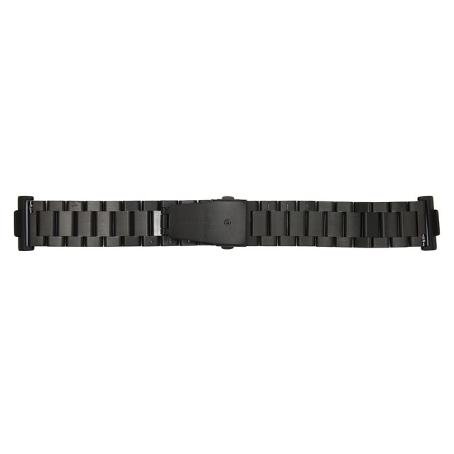 Bracelet de Montre en Acier Inoxydable de 20 Mm à Double Bouton Réglable Bracelet Intelligent pour Huawei Watch Fit 2 Noir