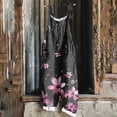 thumbnail image 2 of yoeyez Rompers for Women Summer,Ladies Print Summer Plus Size Long Jumpsuits Sleeveless Adjustable Straps Backless Overalls Jumpsuits With Pockets Pink,4XL, 2 of 6