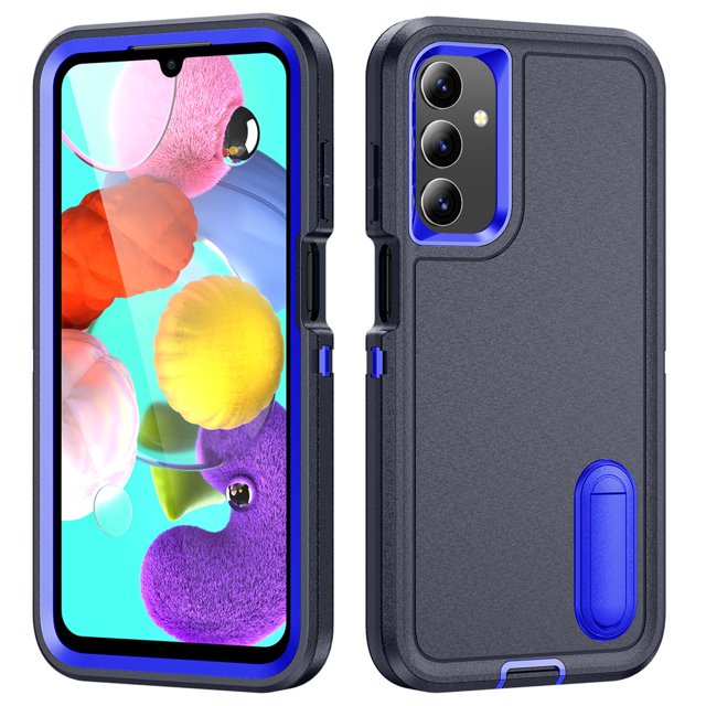 for Samsung Galaxy A15 Case, Samsung Galaxy A15 Phone Case with Built in Kickstand, Shockproof/Dustproof/Drop Proof Heavy Duty Military-Grade Rugged Protective Cover for Samsung Galaxy A15,Blue
