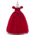 thumbnail image 4 of WEAIXIMIUNG Robes Florales pour Ados 10-12 Robe pour Enfants Robe Ligne Épaule Fille Robe de Performance Longue Robe à Pommeau Robe de Fête, 4 of 4