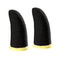 thumbnail image 2 of Maytalsory 2 Pcs Gants de Contrôleur de Jeu Écran Tactile Antidérapant Manchon Élastique Couvre-Doigts Portable Ordinateur Téléphone Intelligent Noir Jaune 1ensemble, 2 of 6