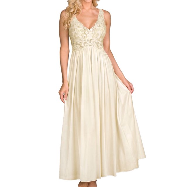 Women's Shadowline 31737 Silhouette 53 Inch Gown (Ivory 2X)