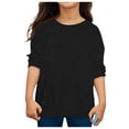 thumbnail image 4 of PMVFHDE T-Shirt à Manches Longues pour Enfants Garçons Filles Automne Printemps Col Rond T-Shirt Tops, Noir, 8-9 Ans, 4 of 4
