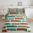 thumbnail image 2 of Erosebridal Cartoon Train Bedding Sets Full with Comforter, Colorful Steam Engine Duvet Insert, Transportation Theme Room Decor, Reversible 3-Piece, 2 of 8