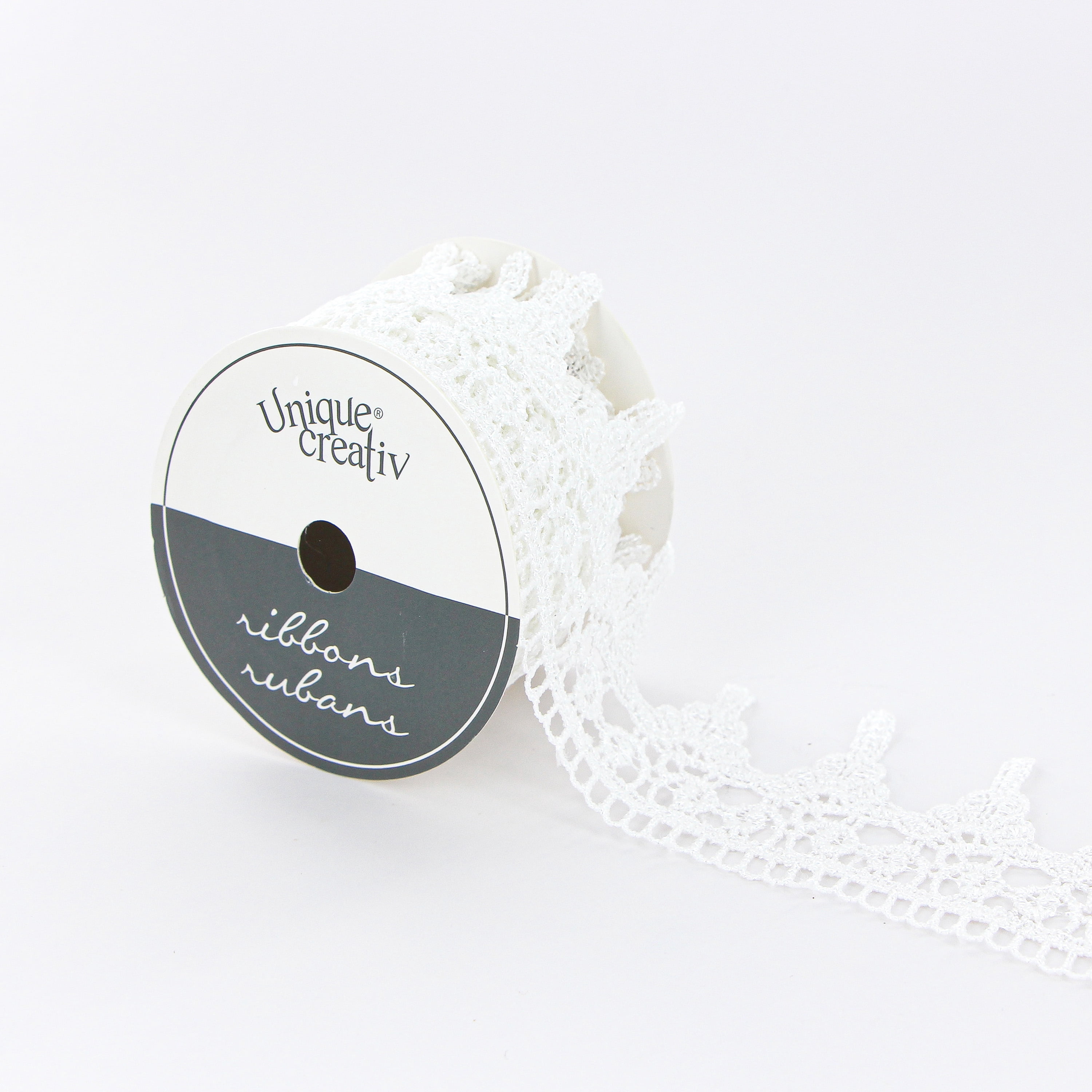 UNIQUE CREATIV Venise Lace Ribbon blanc 45 mm (1.77 in) × 2.74 m (1¾ in × 3 yd), 2.74 m (9 ft)