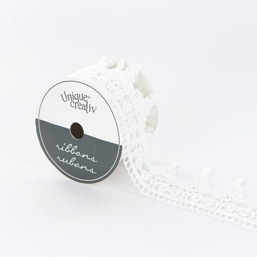 UNIQUE CREATIV Venise Lace Ribbon blanc 45 mm (1.77 in) × 2.74 m (1¾ in × 3 yd), 2.74 m (9 ft)