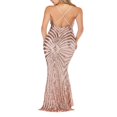 thumbnail image 4 of Women Sequins Formal Dress Shiny V Neck Backless Evening Gown, 4 of 5