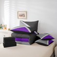 thumbnail image 5 of YST Purple and Grey Patchwork Geometric Bedding Set, 7-Piece, Queen, Rustic Hotel, Triangle, 5 of 5