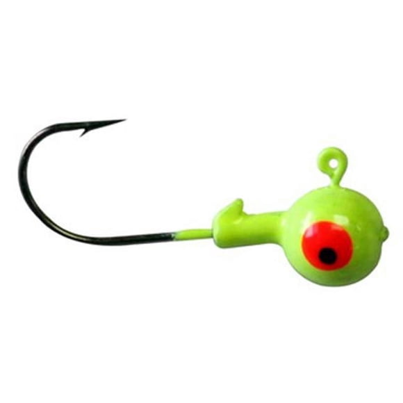 Big Rock Sports 245573 Tête de Jig Ronde 0.13 oz Chartreuse, Lot de 10