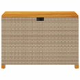 thumbnail image 2 of vidaXL Garden Storage Box Beige 110x55x63 cm Poly Rattan Acacia Wood, 2 of 5