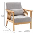 thumbnail image 3 of HOMCOM Fauteuils d'Appoint avec Oreiller, Siège et Dossier Rembourrés, Fauteuil, 3 of 9
