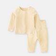 thumbnail image 2 of Penkiiy Tout-Petits Enfants Filles Garçons Doux Confortable Uni Molleton Chaud Raglan Vêtements de Nuit Pyjamas Pjs Ensemble 2 Pcs Kaki Liquidation pour 18-24 Mois, 2 of 6