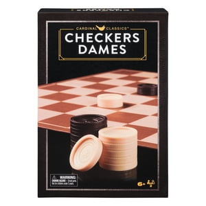Spin Master Games, Cardinal Classics Checkers, Walmart Exclusive, Folding Wooden Board for Play & Modern Décor, Black & Brown Pieces, Classic Game for Family Game Night, 2 Players, for Ages 8 & Up