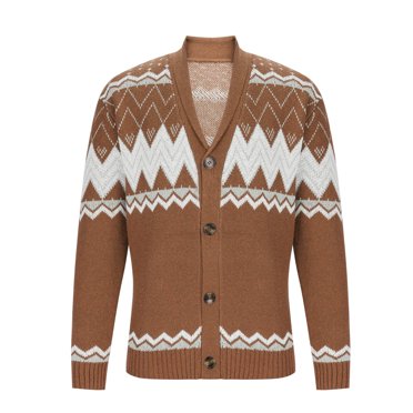 hoksml Cardigan en Tricot de Noël pour Homme, Chandail, Imprimé Graphique des Fêtes, Manches Longues, Ouvert à l'Avant, Veste Décontractée avec Col Châle