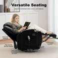thumbnail image 4 of YSICK Swivel Rocker Recliner Chair with Massage PU Leather for Living Room,Black, 4 of 7