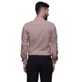 thumbnail image 4 of BESTMAN Printed Formal Shirts For Men Slim Fit Spread Collar Cotton Shirt, 4 of 5