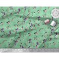 thumbnail image 2 of Soimoi Green Moss Georgette Fabric Cage & Humming Bird Fabric Prints By Yard 42 Inch Wide, 2 of 5