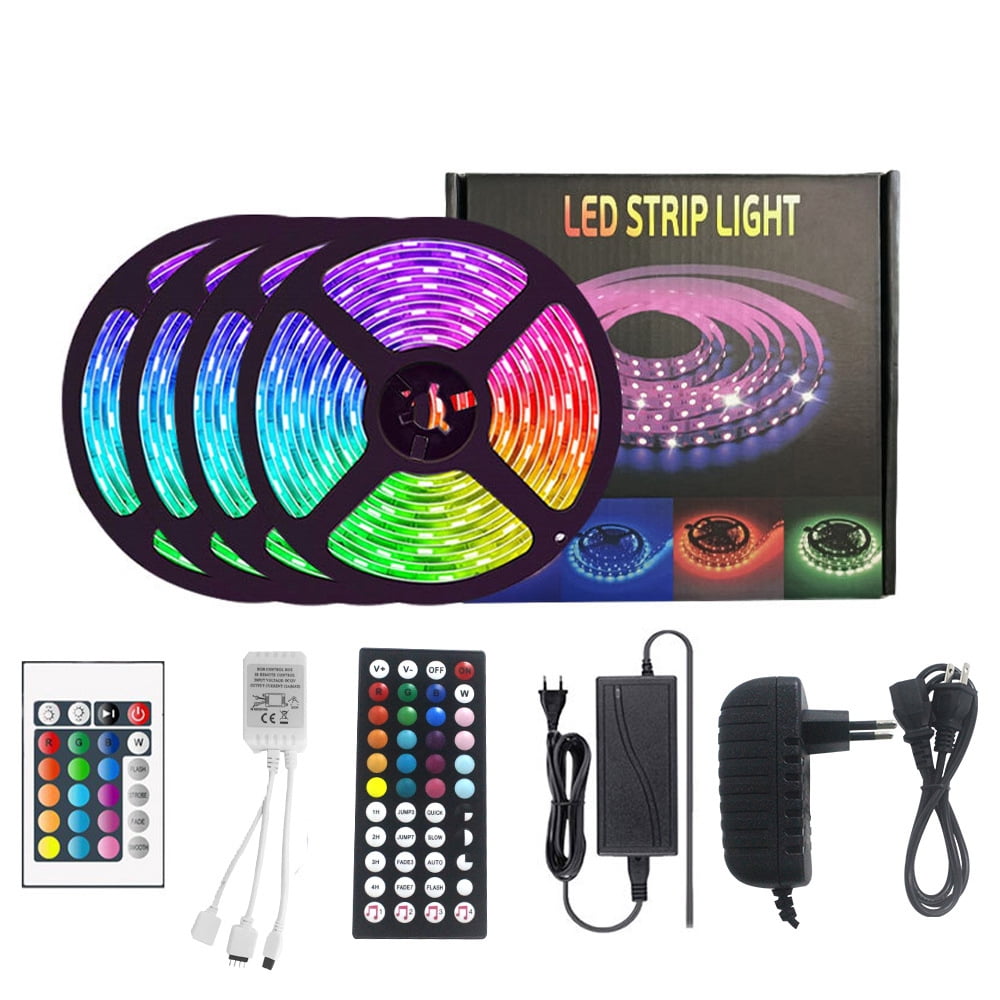 Led Strip Lights 50ft Smart Light Strips with Control Remote, 5050 RGB Led Lights for Bedroom, Music Sync Color Changing Lights for Room Party