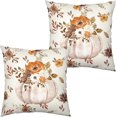 thumbnail image 1 of Boho Pillow Covers 18x18, Burnt Orange Yellow Ethnic Design Outdoor Decorative Throw Pillows for Couch, Fall Carpet Pattern Decor Cushion Cover 2 Pcs Farmhouse Linen Pillowcase for Bed Car Safa, 1 of 5