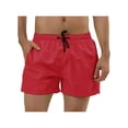 thumbnail image 1 of INSPIRE CHIC Men's Shorts Drawstring Waist Mesh Lining Board Beach Swimwear 34 Red, 1 of 7
