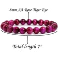 thumbnail image 2 of Bracelet Extensible en Perles Rondes de 8 mm en Oeil de Tigre Rose AA Naturel 7 Pouces Unisexe, 2 of 5