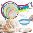 thumbnail image 2 of pdqouc 4-Pieces Plastic Mesh Strainer and Sifter Set, Multiple Sizes for Baking, Cooking, and Food Prep, Includes Fine Sieve for Flour and Powdered Sugar with Secure Grips, 2 of 9