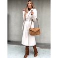 thumbnail image 2 of LinYooLi Trench Coats for Women Casual Lapel Long Solid Color Wrap Coat Wool Blend Overcoat Shacket Jacket, 2 of 4