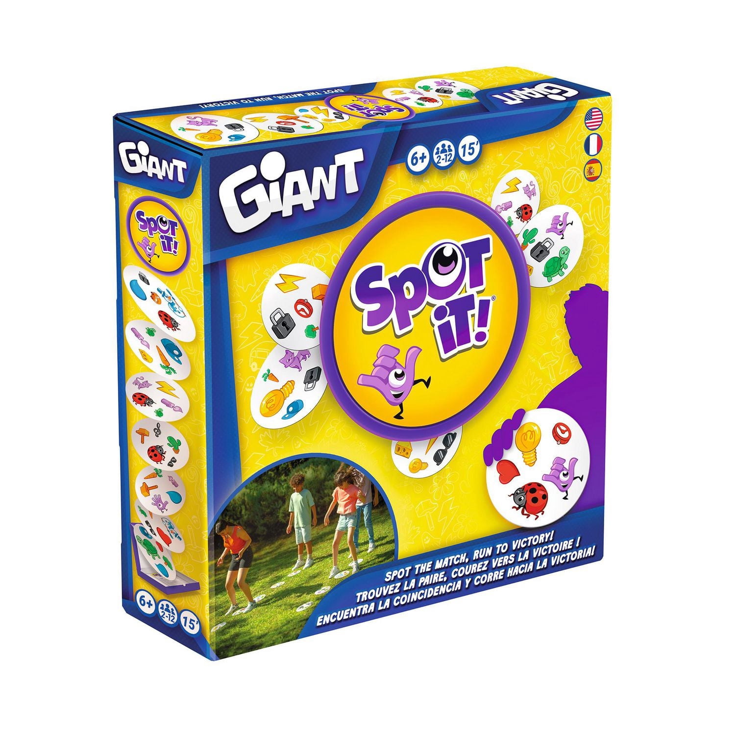 Asmodee - Zygomatic - Spot It! Giant - Jeu de Correspondance Amusant pour Enfants - Jeu Géant - De 2 à 12 joueurs - À partir de 6 ans - Multilingue