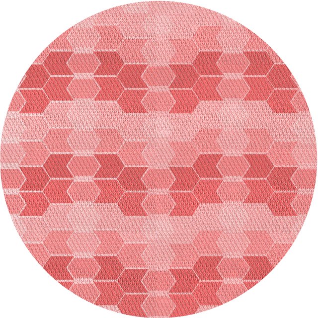 Ahgly Tapis Rond Lavable en Machine Intérieur Transitionnel Rose Pastel, 7 Pieds Rond
