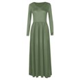 thumbnail image 4 of Leutsin Robe Longue Maxi pour Femmes à Manches Longues, Aguichant, Grande Taille, Ample, Unie, avec Poches, 4 of 6