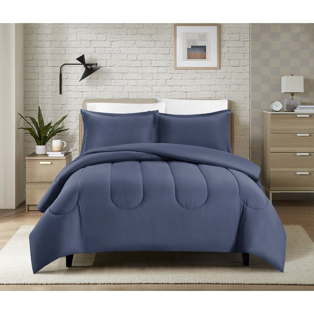 Swift Home Luxury 8 Piece Bed in a Bag, All Season Complete Bedding Set, Full, Indigo