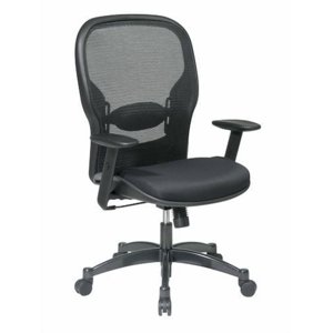 Office Star Products Chaise de dos respirante en mesh noir professionnel avec siège en tissu Mesh