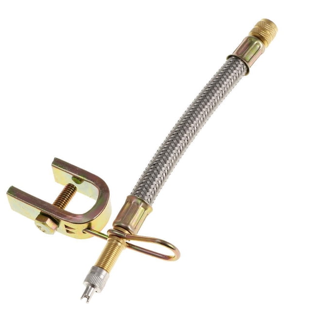 VONKY Braided Stainless Steel Tyre Valve Stem Extension Adaptor for Metal Clip Style A 5Set