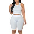 thumbnail image 2 of Ensembles Deux Pièces pour Femmes Tenues Deux Pièces Été Sans Manches Col Rond Hauts Shorts Pantalons Ensemble Femmes Ensembles 2 Pcs Tenues Été en Liquidation, 2 of 5