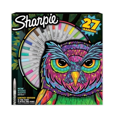 Ensemble de marqueurs permanents Sharpie, marqueurs fins et ultrafins, couleurs assorties plus 1 couleur mystère, édition spéciale, 27 unités