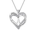 thumbnail image 3 of Ladies Double Heart Diamond Necklace With 26 English Letters Couple Necklace, 3 of 8