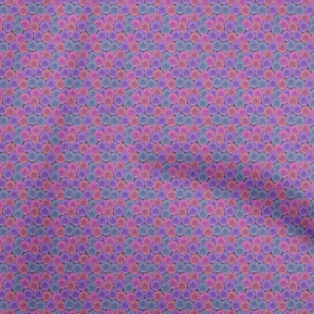 oneOone Viscose Jersey Purple Fabric Asian Block Sewing Material Print Fabric By The Yard 60 Inch Wide