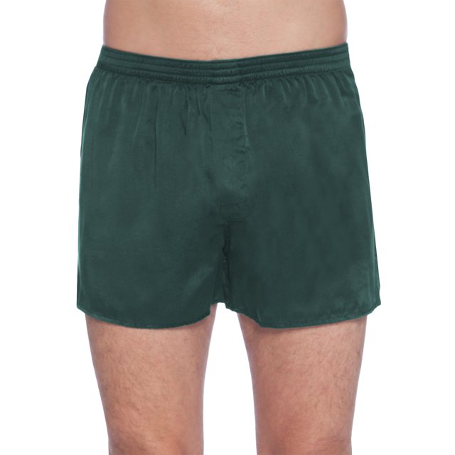 INTIMO Classic Silk Boxers, Big & Tall, Forest, 1X