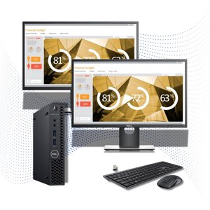 (Renewed) Dell OptiPlex 3070 Micro Desktop Computer, Intel Core i5 9th Gen, 16GB RAM, 256GB SSD, Windows 11 Pro, Dual Dell P2417H 24 Inch Monitors, Wireless Keyboard and Mouse