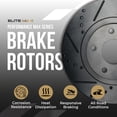 thumbnail image 2 of Max Advanced Brakes - Rear Brake Rotor Set for 2003-2006 Chevy Silverado 1500 HD; GMC Sierra 2500 HD, E-Coated Drilled and Slotted Rotors, Performance Upgrade, 2 of 7