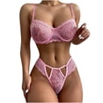 thumbnail image 2 of Fankiway Womens Hollow Out Lace Solid Color Sexy Sling Pajama Set Sexy Lingerie Set, 2 of 5