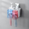 thumbnail image 2 of WHEANG Wall Mounted Convenience Toothbrush Holder Toothpaste Stand With Super Sticky Pads For Bathroom New, 2 of 4
