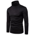 thumbnail image 1 of T-shirt à Col Roulé Uni pour Homme, Coupe Ajustée, Chandail à Enfiler Chaud, Chandail de Base, 1 of 4
