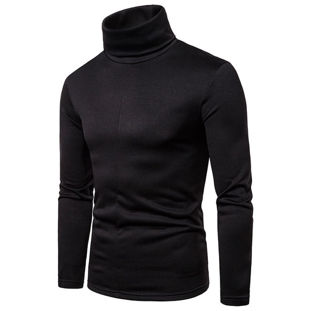 T-shirt à Col Roulé Uni pour Homme, Coupe Ajustée, Chandail à Enfiler Chaud, Chandail de Base