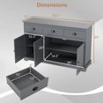 thumbnail image 3 of Gymax Buffet Moderne 53,5 Po Armoire de Rangement avec 3 Tiroirs 3 Portes Gris, 3 of 10