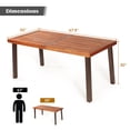 thumbnail image 3 of Costway Table à Manger Rectangulaire en Bois d'Acacia Mobilier Rustique Intérieur et Extérieur, 3 of 9