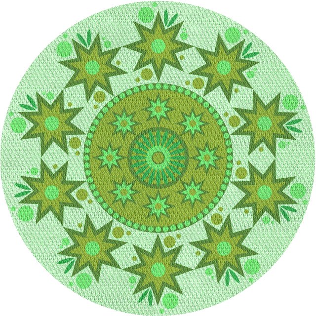 Ahgly Tapis Rond Lavable en Machine Intérieur Transitionnel Vert Clair, 5 Pieds Rond