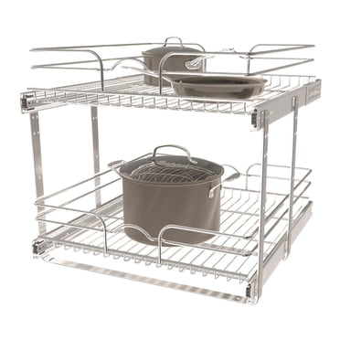 Rev-A-Shelf 5WB2-2122CR-1 21x22in 2-Tier Wire Pullout Cabinet Drawer Basket