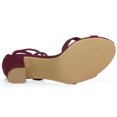 thumbnail image 5 of BLISSFUL STEP Women's Solid Color Lace up High Block Heeled Sandals, 5 of 5