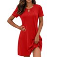 thumbnail image 1 of Ovzne Robes Grande Taille pour Femmes aux Formes Robe Femme Robe Décontractée d'Été pour Femmes Robe de Printemps à Manches Courtes avec Poches Robe de Plage Évasée Robe Décontractée Robe Maxi Grande Taille à Manches Courtes à Imprimé, 1 of 6